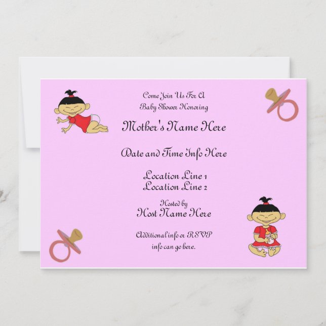 Convite O chá de fraldas feito sob encomenda convida (Frente)