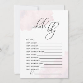 Convite O Chá de fraldas rosa deseja o bebê