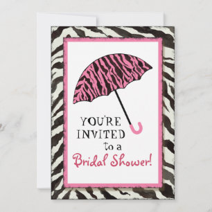 Convite O chá de panela convida a zebra, guarda-chuva de 