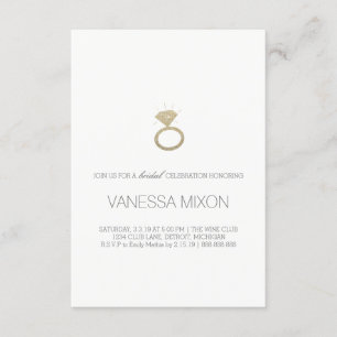 Convite O chá de panela convida o anel de diamante de