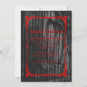 Convite O chá de panela de madeira do celeiro ocidental