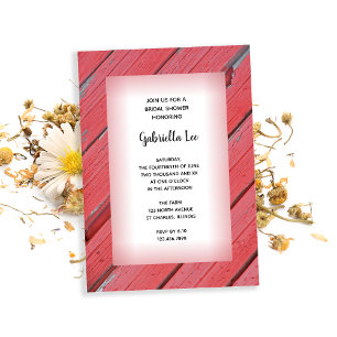 Convite O chá de panela de madeira do país do celeiro