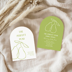 Convite O Chá de panela Desenho Perfeito Da Mão Da Pera