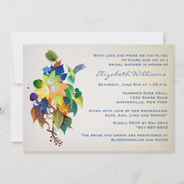 Convite O chá de panela do colibri (Frente)