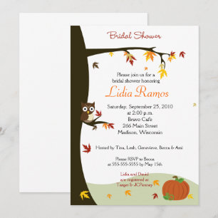 Convite O chá de panela do Dia das Bruxas 5x7 do outono