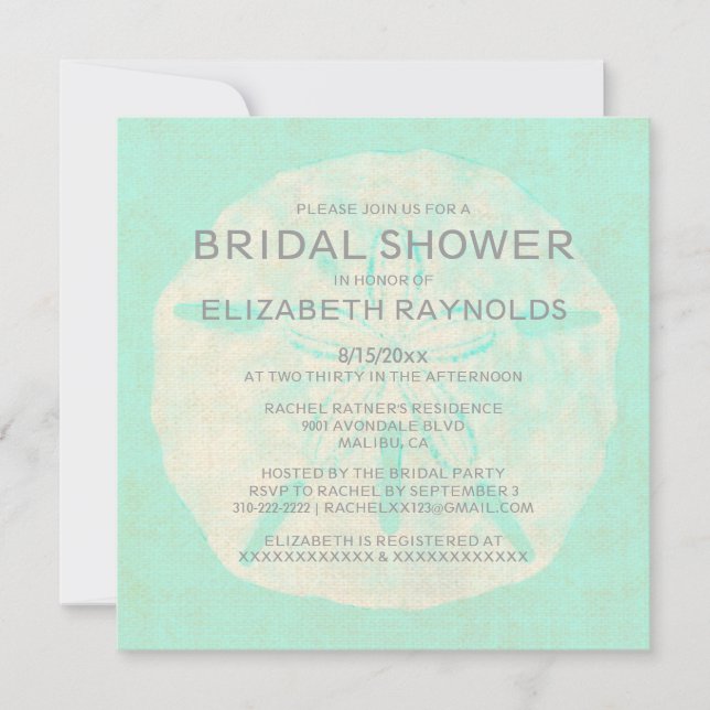 Convite O chá de panela do dólar de areia de serapilheira (Frente)