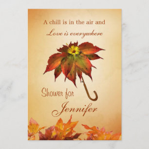 Convite O chá de panela do guarda-chuva das folhas de