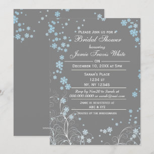 Convite O chá de panela do inverno das cinzas azuis da