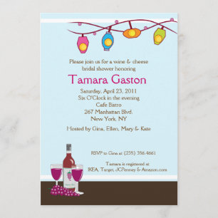 Convite O chá de panela do vinho e do queijo 5x7 convida