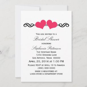 Convite O chá de panela elegante cor-de-rosa dos coraçõ