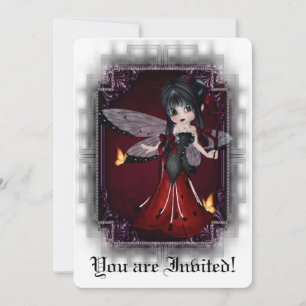 Convite O chá de panela gótico convida o joaninha pequeno