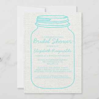 Convite O chá de panela rústico do frasco de pedreiro de