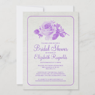 Convite O chá de panela rústico roxo floral/flor convida