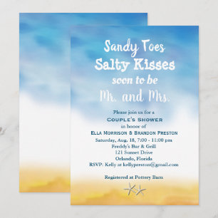 Convite O chá do casal dos dedos do pé de Sandy da