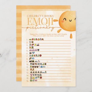 Convite O Chá Emoji do Livro Infantil Sun