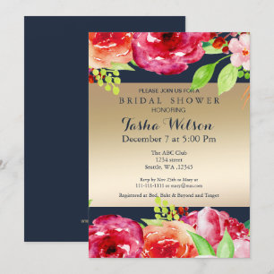 Convite o chá moderno do ouro boémio do marinho convida