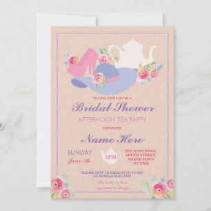 Convite O chapéu do bule do chá de panela calça a festa