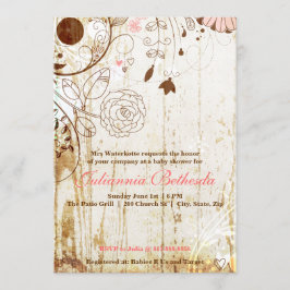 Convite O chique BabyShower floral do vintage convida