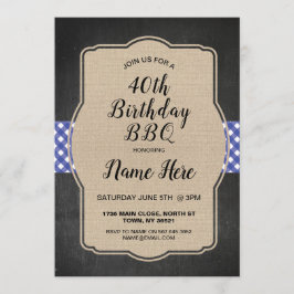 Convite o CHURRASCO azul de serapilheira do guingão do