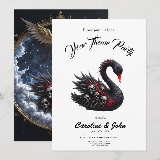 Convite O Cisne das Almas Esquecidas.  (Frente/Verso)