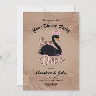 Convite O cisne negro, rainha da água.