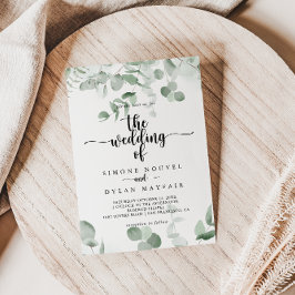 Convite O Clássico Casamento Eucalyptus Foliage Verde de