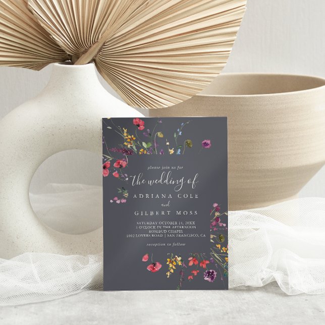 Convite O Clássico Casamento Floral Selvagem Selvagem De C (Criador carregado)