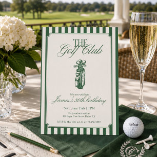 Convite O Clube de Golfe Aniversário de Golfe Faixa Verde