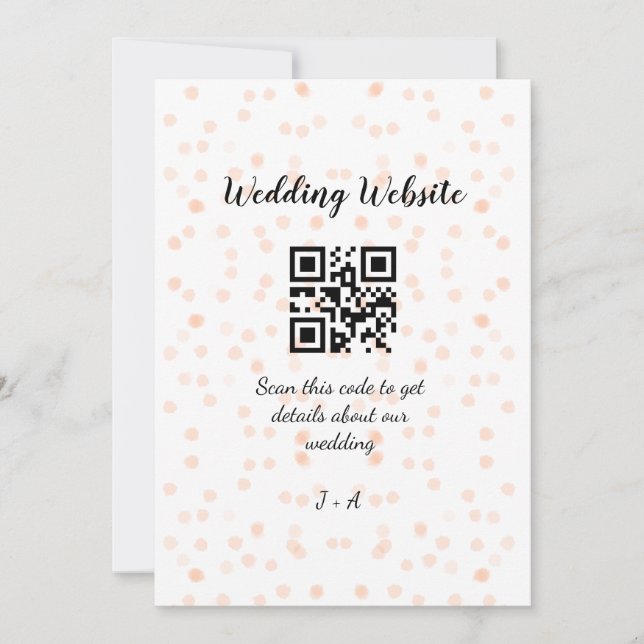 Convite O código QR de verificação do site de casamento pa (Frente)
