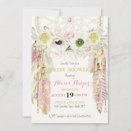 Convite O coletor ideal de Boho empluma-se o amarelo