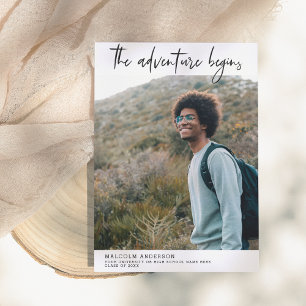 Convite O Começo da Aventura Foto com Pinceladas Graduação