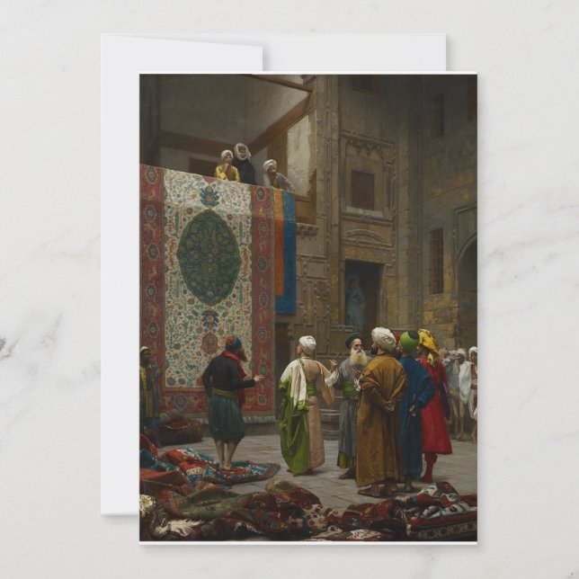 Convite O Comerciante de Tapetes Jean Leon Gerome Impressã (Frente)