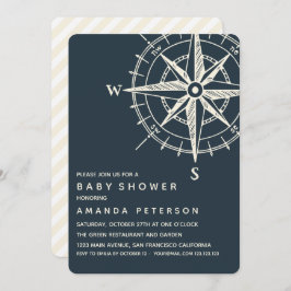Convite O Compass Azul | Chá de fraldas náutico