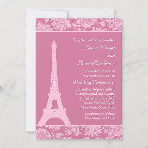 Convite O Concurso de Casamento de Candy Pink em Paris