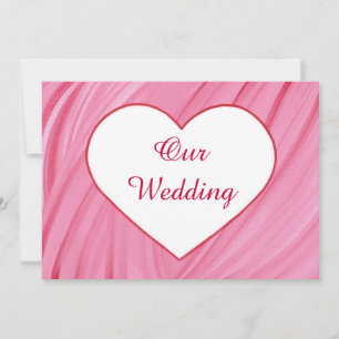 Convite O coração branco em vermelho rosa mistura convit