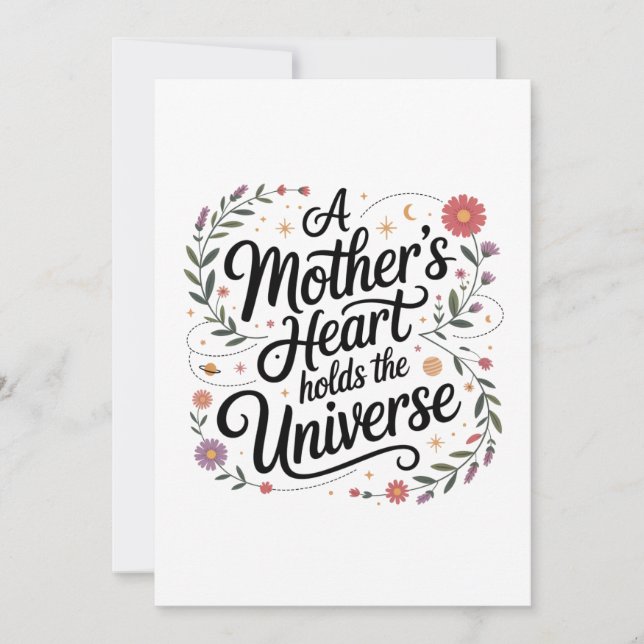 Convite O Coração de uma Mãe Abraça o Universo (Frente)