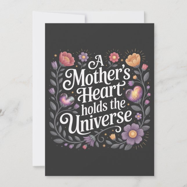 Convite O Coração de uma Mãe Segura o Universo (Frente)