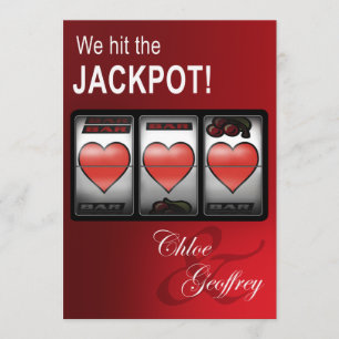 Convite O coração do jackpot de Las Vegas entalha o