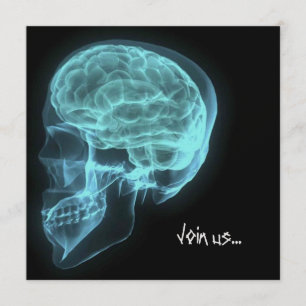 Convite O COSTUME CONVIDA - o crânio de néon azul do raio