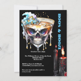 Convite O crânio de coquetéis assustadores de hora noturna