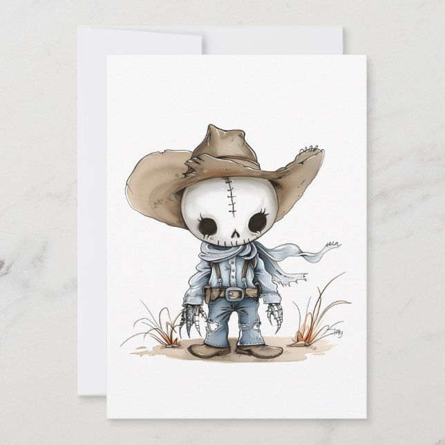 Convite O crânio do Dia das Bruxas foi engraçado (Frente)