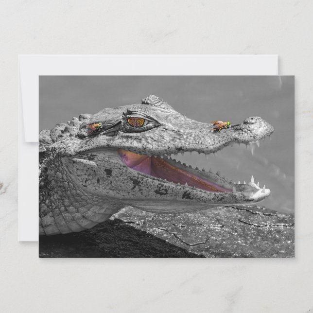 Convite O crocodilo sorridente e as moscas - Costa Rica (Frente)