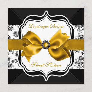 Convite O damasco floral convida com arco Dourado