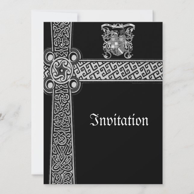 Convite O design celta medieval convida (Frente)
