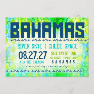 Convite O destino de BAHAMAS convida o papel básico