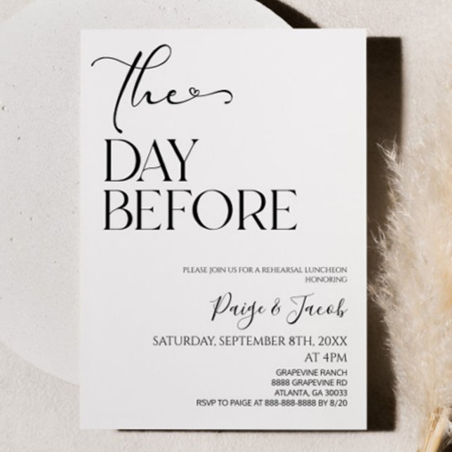 Convite O Dia Antes Do Almoço Do Ensaio De Casamento (Criador carregado)