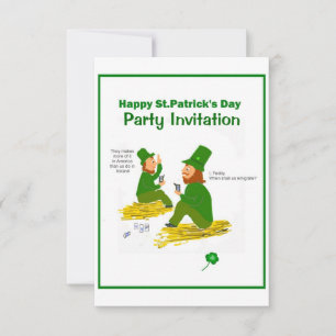 Convite O dia de St Patrick, Leprechauns verdes RSVP