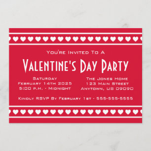 Convite O dia de Valetine da beira dos corações