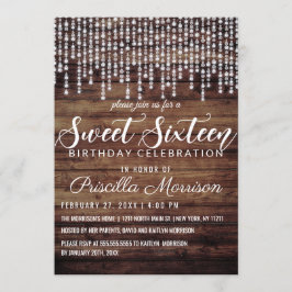 Convite O diamante de suspensão de madeira rústico ilumina