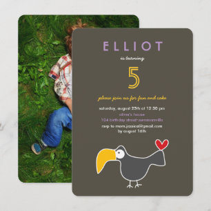 Convite O divertimento bonito de Toucan dos desenhos